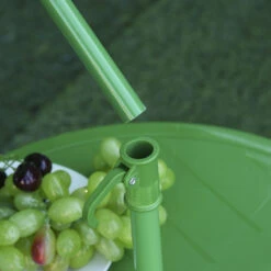 Outsunny Folding Kids Table And Chair Set, Picnic Table With Frog Pattern Removable & Height Adjustable Sun Umbrella For Garden, Backyard, Green -Outsunny 9sGf1517f4da14e56