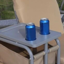 Outsunny 2 Person Porch Swing With Stand, Outdoor Swing With Canopy, Pivot Storage Table, 2 Cup Holders, Cushions For Patio, Backyard, Beige -Outsunny A5q63e17e67318438