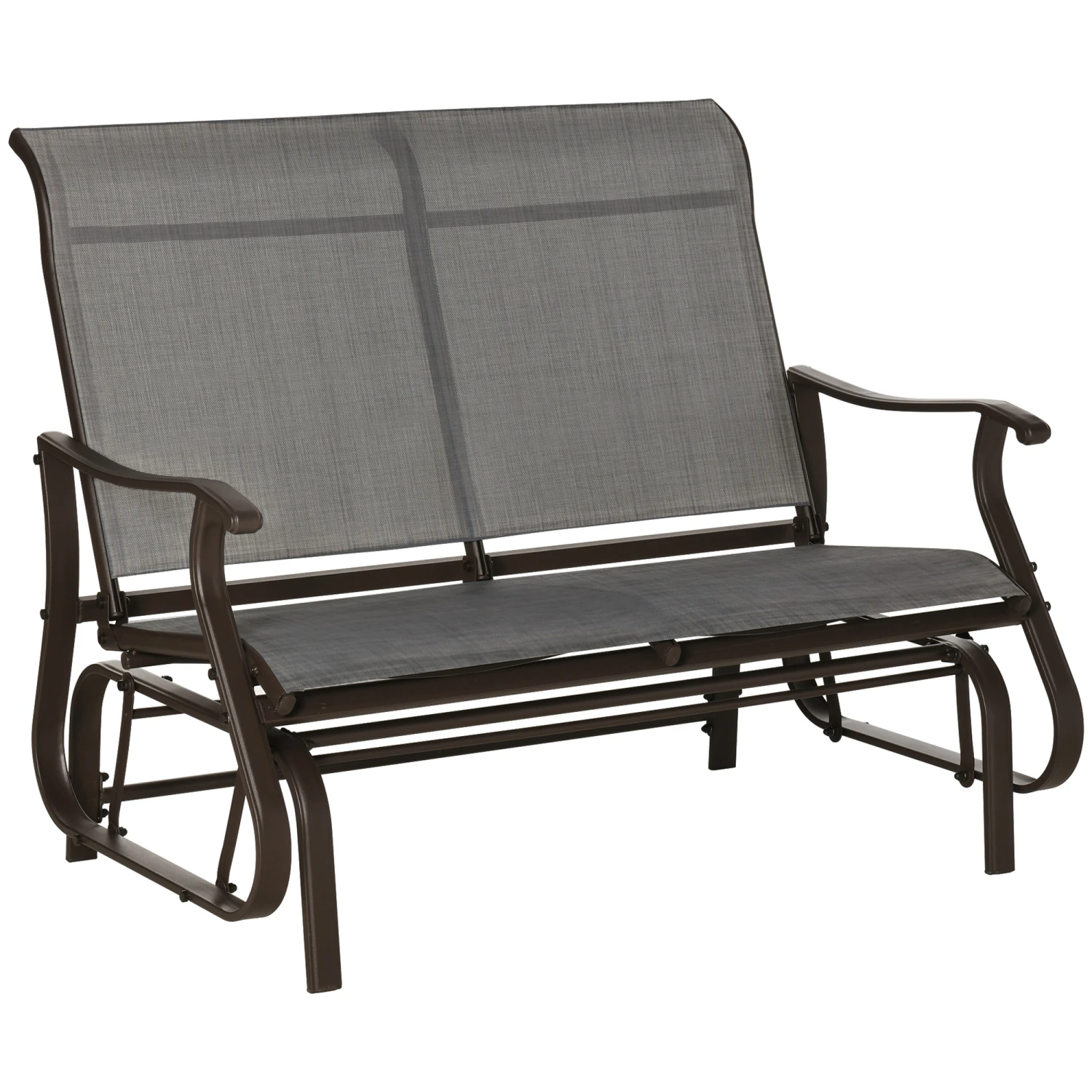 Outsunny 2-Person Outdoor Glider Bench,Patio Glider Loveseat Chair With Powder Coated Steel Frame,2 Seats Porch Rocking Glider For Backyard, Lawn, Garden And Porch, Mixed Grey 1 Outsunny 2-Person Outdoor Glider Bench,Patio Glider Loveseat Chair With Powder Coated Steel Frame,2 Seats Porch Rocking Glider For Backyard, Lawn, Garden And Porch, Mixed Grey