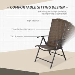 Outsunny 2-Piece PE Rattan Wicker Patio Recliner Set With Folding Design, Quality Steel Frame & All-Weather Build, Grey 19 Outsunny 2-Piece PE Rattan Wicker Patio Recliner Set With Folding Design, Quality Steel Frame & All-Weather Build, Grey -Outsunny AAif5517e6868cb09