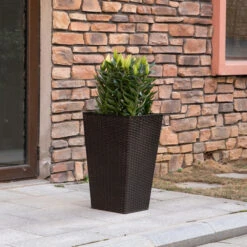Outsunny Set Of 3 Tall Planters, Outdoor & Indoor Flower Pot Set For Front Door, Entryway, Patio And Deck, Brown 15 Outsunny Set Of 3 Tall Planters, Outdoor & Indoor Flower Pot Set For Front Door, Entryway, Patio And Deck, Brown -Outsunny ACo75617fae7c2b61