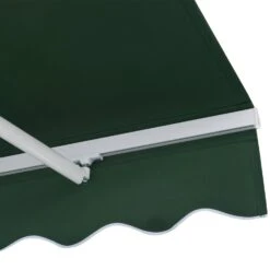 Outsunny 12' X 8' Outdoor Patio Manual Retractable Exterior Window Awning - Green -Outsunny AWS8b217e66e24860
