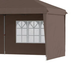 Outsunny 10' X 20' Pop Up Canopy Tent With 4 Sidewalls, Heavy Duty Tents For Parties, Outdoor Instant Gazebo With Carry Bag, For Outdoor, Garden, Patio, Coffee -Outsunny AZjd4d186e7c9d782
