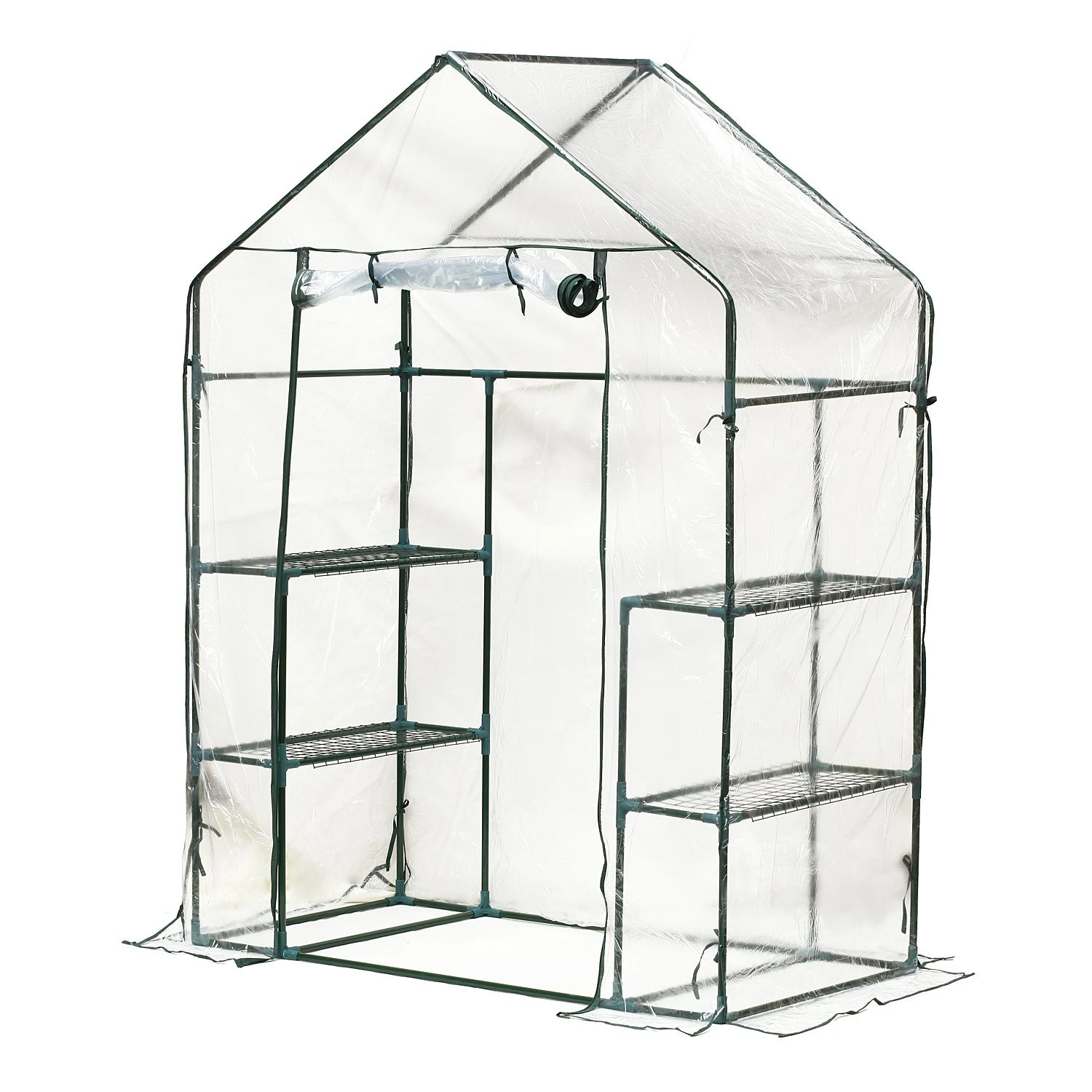Outsunny 4.5' X 2.5' X 6.5' Outdoor Portable Walk-In Greenhouse With Shelves 1 Outsunny 4.5' X 2.5' X 6.5' Outdoor Portable Walk-In Greenhouse With Shelves