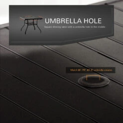 Outsunny 5-Piece Outdoor Patio Table Dining Set With 4 Stackable Chairs, Durable Steel Design & Middle Umbrella Hole -Outsunny AfT4b017e6a0ded86