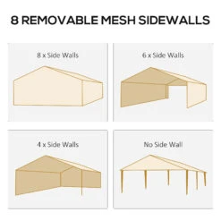 Outsunny 10' X 30' Party Tent, Event Shelter Gazebo With Removable Mesh Side Walls, Green -Outsunny AsTb1018162b5734e
