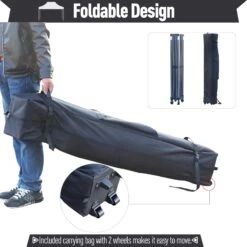 Outsunny 10' X 20' Pop Up Canopy Tent, Instant Sun Shelter, Tents For Parties, Height Adjustable, With Wheeled Carry Bag, For Outdoor, Garden, Patio, Gray -Outsunny Atd49c17e6a7bcff4