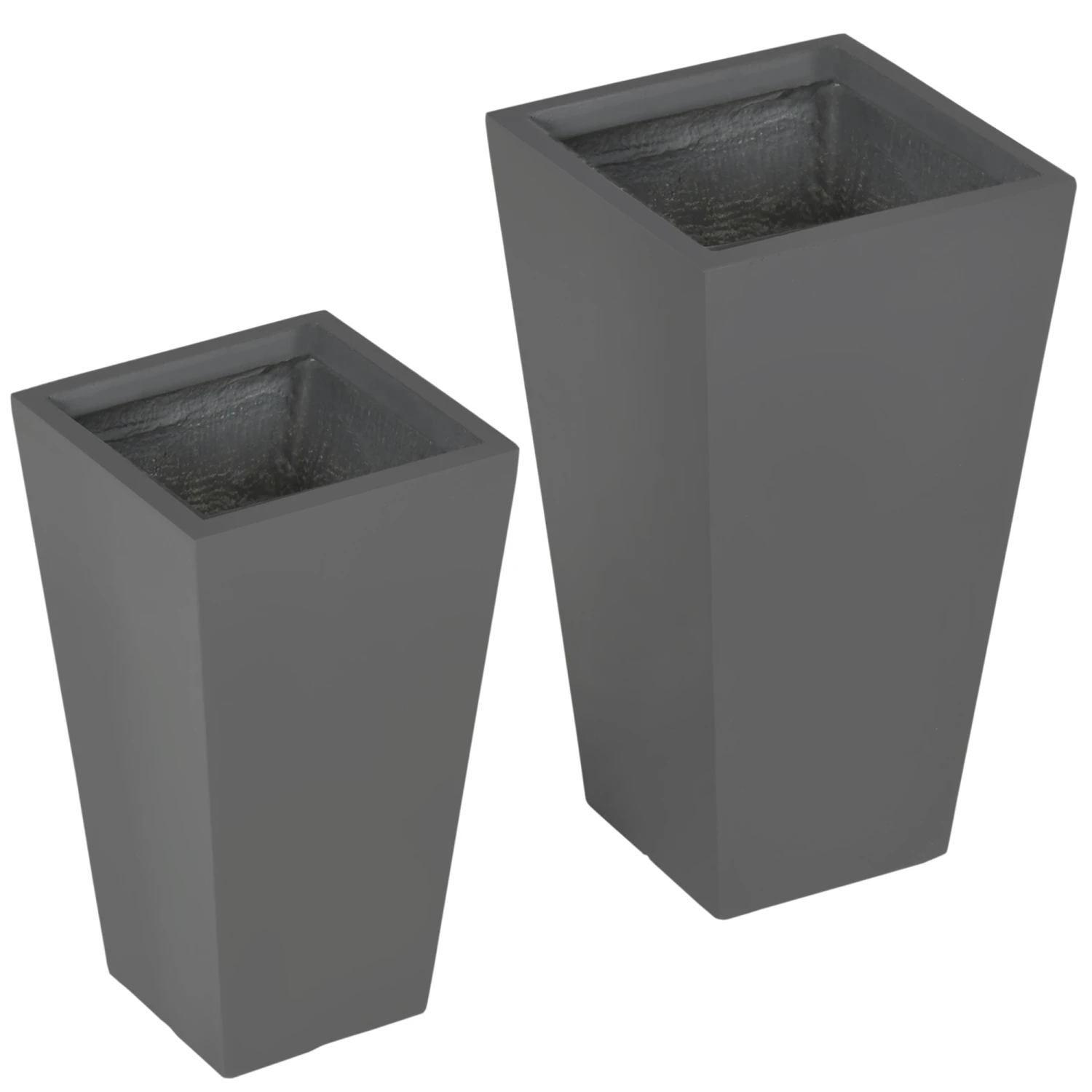 Outsunny 2-Pack Outdoor Planter Set, MgO Flower Pots With Drainage Holes, Durable & Stackable Plant Pot, 22in & 18in, For Entryway, Patio, Yard, Garden, Gray 9 Outsunny 2-Pack Outdoor Planter Set, MgO Flower Pots With Drainage Holes, Durable & Stackable Plant Pot, 22in & 18in, For Entryway, Patio, Yard, Garden, Gray - Image 9
