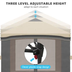 Outsunny 10' X 10' Pop Up Canopy Tent With Netting, Instant Tents For Parties, Height Adjustable, With Wheeled Carry Bag And 4 Sand Bags For Outdoor, Garden, Patio, Beige 14 Outsunny 10' X 10' Pop Up Canopy Tent With Netting, Instant Tents For Parties, Height Adjustable, With Wheeled Carry Bag And 4 Sand Bags For Outdoor, Garden, Patio, Beige -Outsunny BOodbf1898769fc41