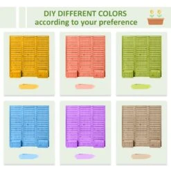 Outsunny Wood Privacy Screen W/ 4 Planter Box, Raised Bed W/ 3 Panels & Drainage Holes 22 Outsunny Wood Privacy Screen W/ 4 Planter Box, Raised Bed W/ 3 Panels & Drainage Holes -Outsunny BWf0f217e69a004bc