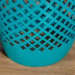 OUTSUNNY Outsuny 12.5" Outdoor Side Table For Garden, Patio, Small Modern Outside Metal End Table, Glossy, Blue -Outsunny BiT3d617fe7fc047c