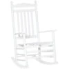 Outsunny Traditional Wooden High-Back Rocking Chair For Porch, Indoor/Outdoor, White