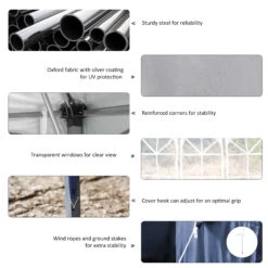 Outsunny 10' X 20' Pop Up Canopy Tent With 4 Sidewalls, Heavy Duty Tents For Parties, Outdoor Instant Gazebo With Carry Bag, For Outdoor, Garden, Patio, Blue -Outsunny Brs31e1891b445f79