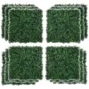 Outsunny 12 PCS 20" X 20" Artificial Boxwood Panels Topiary Wall Greenery Backdrop, Privacy Hedge Screen UV Protected 4Layer Roll Grass Panel Fence Decor Outdoor Indoor Garden Backyard, Dark Green