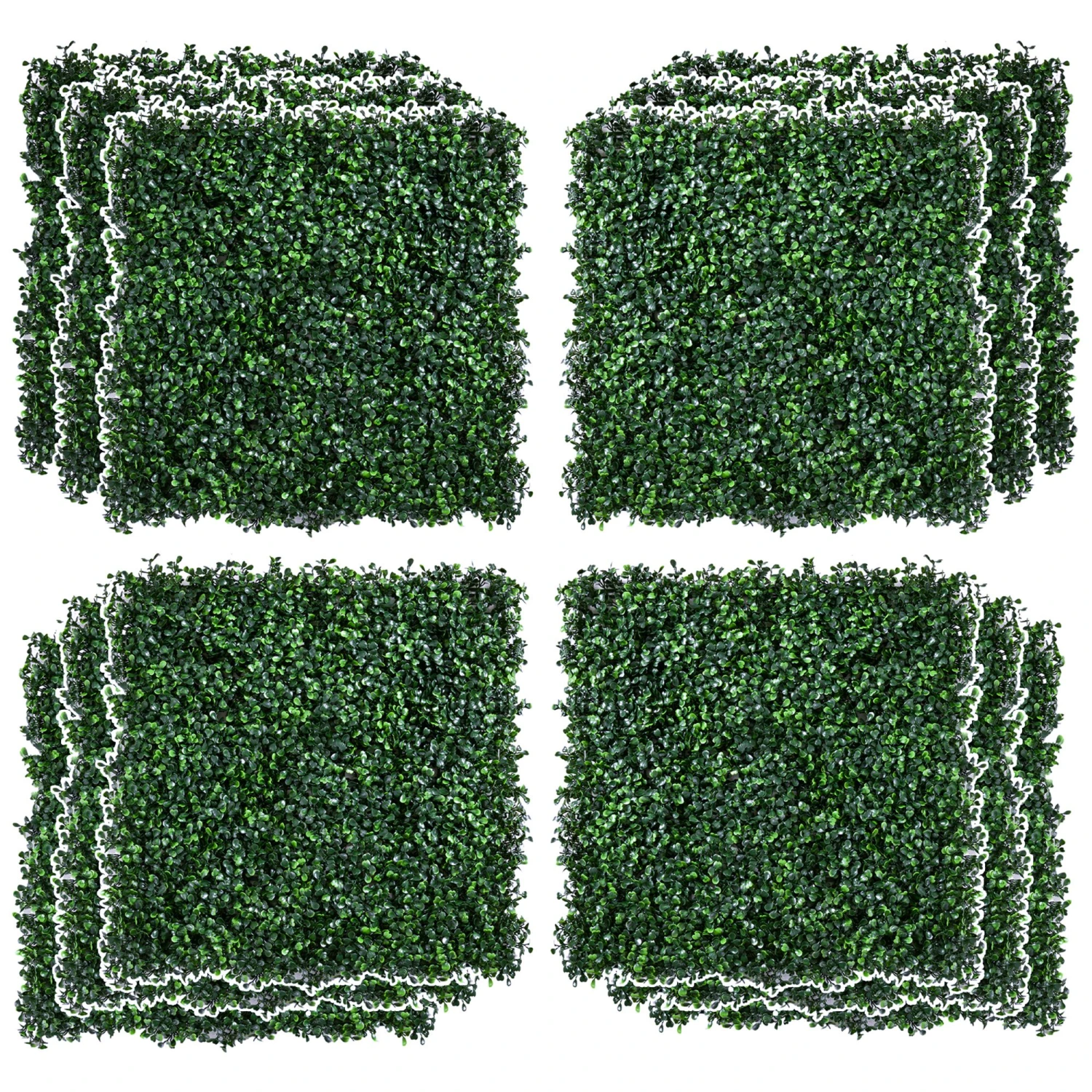 Outsunny 12 PCS 20" X 20" Artificial Boxwood Panels Topiary Wall Greenery Backdrop, Privacy Hedge Screen UV Protected 4Layer Roll Grass Panel Fence Decor Outdoor Indoor Garden Backyard, Dark Green 1 Outsunny 12 PCS 20" X 20" Artificial Boxwood Panels Topiary Wall Greenery Backdrop, Privacy Hedge Screen UV Protected 4Layer Roll Grass Panel Fence Decor Outdoor Indoor Garden Backyard, Dark Green