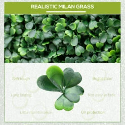 Outsunny 12 PCS 20" X 20" Artificial Boxwood Panels Topiary Wall Greenery Backdrop, Privacy Hedge Screen UV Protected 4Layer Roll Grass Panel Fence Decor Outdoor Indoor Garden Backyard, Light Green -Outsunny C6ma0918006dc0983