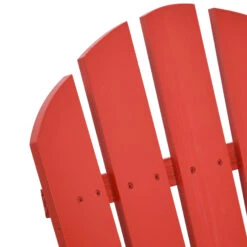 Outsunny Wooden Rocking Chair, Adirondack Rocker Chair W/ Slatted Design And Oversized Back, Outdoor Rocking Chair With Wagon Wheel Armrest For Porch, Poolside, And Garden, Red -Outsunny CD6d4d1815d8d07a7