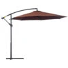 Outsunny 10' Cantilever Hanging Tilt Offset Patio Umbrella With UV & Water Fighting Material And A Sturdy Stand, Brown