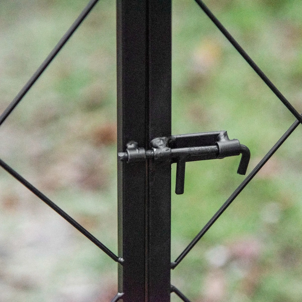 Outsunny 85'' Metal Garden Arbor With Gate, Outdoor Steel Arch With Scrollwork For Climbing Vines, Ground Mountable Columns 13 Outsunny 85'' Metal Garden Arbor With Gate, Outdoor Steel Arch With Scrollwork For Climbing Vines, Ground Mountable Columns - Image 13