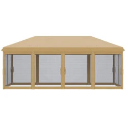 Outsunny 10' X 20' Pop Up Canopy Tent With Netting, Heavy Duty Instant Sun Shelter, Large Tents For Parties With Carry Bag For Outdoor, Garden, Patio, Beige -Outsunny CYu3d6186dd7d255b
