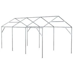 Outsunny 10' X 20' Party Tent & Carport, Large Outdoor Canopy Tent Portable Garage With Removable Sidewalls, 2 Doors And Windows, White Tents For Parties, Wedding, Events, BBQ -Outsunny CbCd4d18585f3a856