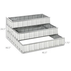 Outsunny 3 Tier Raised Garden Bed, Metal Elevated Planter Box W/ Gloves, Easy Assembly -Outsunny Cf2c17181381fce42