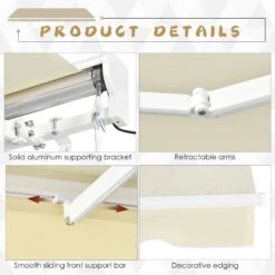 Outsunny 11.8' X 9.8' Outdoor Patio Motorised Retractable Awning Window Sunshade -Outsunny Cfn2f517e68d69cd9