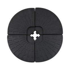 Outsunny Large 4 Piece Round Fillable Weighted Offset Market Patio Umbrella Base