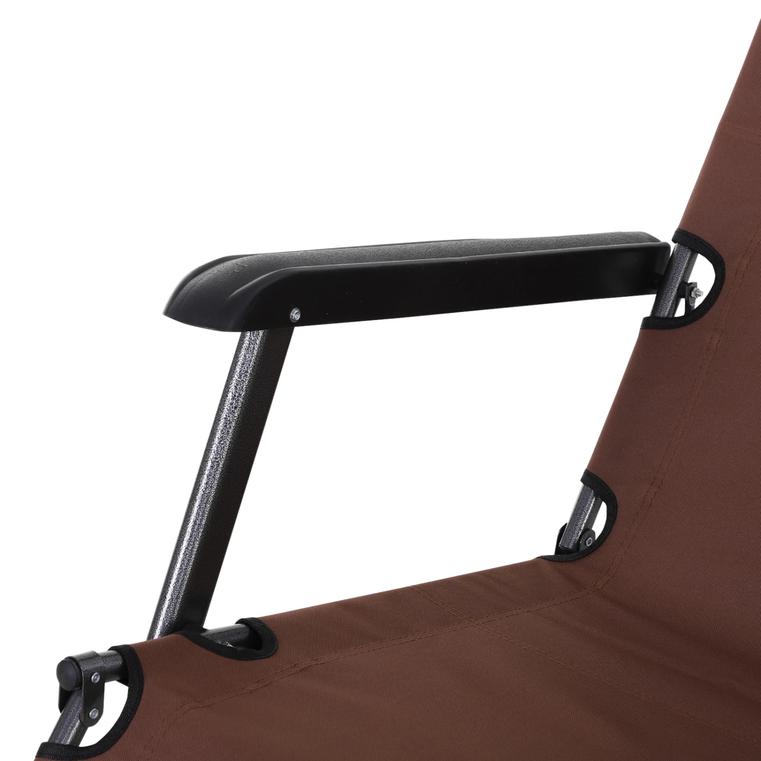 Outsunny Oxford Fabric Metal Frame Outdoor Pool Sun Lounger Lounge Chair 120°/180° - Brown 14 Outsunny Oxford Fabric Metal Frame Outdoor Pool Sun Lounger Lounge Chair 120°/180° - Brown - Image 14