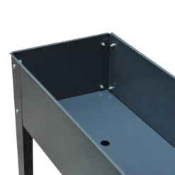 Outsunny 39" X 12" X 32" Metal Raised Garden Bed Planter Box With Durable Material & 3 Bottom Drain Holes, Dark Grey -Outsunny Cu1a2917e671f24b3