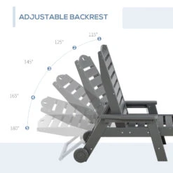 OUTSUNNY Outdoor Chaise Lounge Chair, Waterproof Pool Furniture With Reclining Adjustable Backrest & Wheels For Beach, Tanning, Poolside, Patio, Light Gray -Outsunny Cy3a0918595c275a7