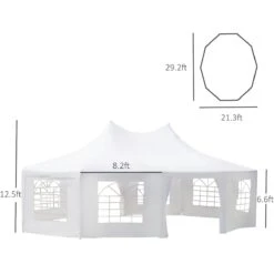 Outsunny 29' X 21' Canopy Party Event Tent With 2 Pull-Back Doors, Column-Less Event Space, & 8 Cathedral Windows 16 Outsunny 29' X 21' Canopy Party Event Tent With 2 Pull-Back Doors, Column-Less Event Space, & 8 Cathedral Windows -Outsunny Cyz3e617e677ab0aa