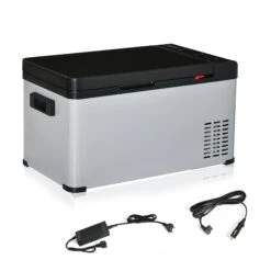 Outsunny 12 V Car Fridge, 3 Zone 21 Quart Portable Compressor Electric Cooler With Seat Belt Slot, Fridge Freezer, -7.6 °F (-22 °C), For Camping, Truck, RV, Travel, Boat, Outdoor And Home Use