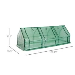 Outsunny 9' L X 3' W X 3' H Portable Tunnel Greenhouse Outdoor Garden Mini Hot House With Zipper Doors & Water/UV Cover -Outsunny DB316617e69c4abda