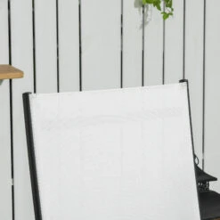 Outsunny Patio Chaise Lounge Chair Set Of 2, 2 Piece Outdoor Recliner With Wheels, 5 Level Adjustable Backrest For Garden, Deck & Poolside, Cream White -Outsunny DL93d6185a5a37e6c