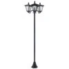 Outsunny Outdoor Lamp Post Lights, Triple Head Solar Powered Lamp, Street Vintage Solar Post Lamp, For Backyard, Garden Pathway, Driveway, 72 Inches