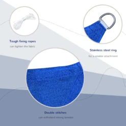 Outsunny 24' X 24' Outdoor Patio Sun Shade Sail Canopy Square UV Resistant - Navy Blue -Outsunny DTjb1018172252050