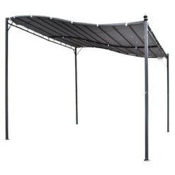 Outsunny 10' X 10' Steel Outdoor Pergola Gazebo Patio Canopy With Durable & Spacious Weather-Resistant Design, Grey -Outsunny Db82fb17fb4a633da