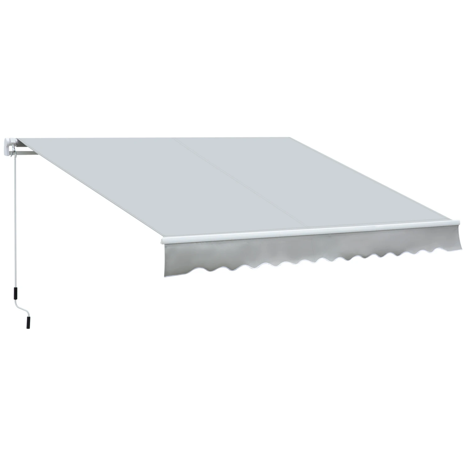 Outsunny 12' X 8' Retractable Awning Patio Awnings Sun Shade Shelter With Manual Crank Handle, 280g/m² UV & Water-Resistant Fabric And Aluminum Frame For Deck, Balcony, Yard, Light Grey 1 Outsunny 12' X 8' Retractable Awning Patio Awnings Sun Shade Shelter With Manual Crank Handle, 280g/m² UV & Water-Resistant Fabric And Aluminum Frame For Deck, Balcony, Yard, Light Grey