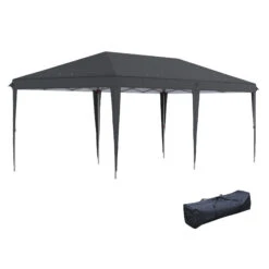 Outsunny 10' X 20' Pop Up Canopy Tent, Heavy Duty Tents For Parties, Outdoor Instant Gazebo Sun Shade Shelter With Carry Bag, For Catering, Events, Wedding, Backyard BBQ, Black