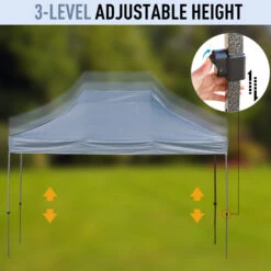 Outsunny 9.7' X 14.5' Folding Gazebo Steel Canopy Party Tent With Carry Bag - Green -Outsunny E5h2b617e68e8f10c