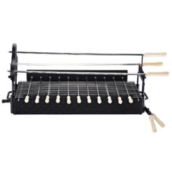 Outsunny 35" Charcoal BBQ Grill And Smoker Combo 2 In 1 Portable Rotisserie With Large/Small Skewers Included And 4 Wheels For Portability -Outsunny E99e4017e68b20b60