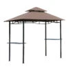 Outsunny 8' Patio BBQ Grill Gazebo Canopy With 2 Tier, Flame Retardant Cover, Large Storage Work Platform And Stylish Utility