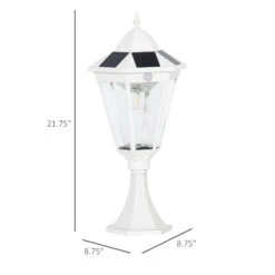 Outsunny 22" Outdoor Solar Lamp Post Light, All Weather Protection, For Backyard, White -Outsunny Ejgc1717fae7c8336