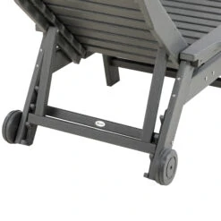 OUTSUNNY Outdoor Chaise Lounge Chair, Waterproof Pool Furniture With Reclining Adjustable Backrest & Wheels For Beach, Tanning, Poolside, Patio, Light Gray -Outsunny ElS75618595c275a7