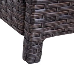 Outsunny 22'' Rattan Wicker Side Table With Steel Frame, Umbrella Insert Hole, Sand Bag For Outdoor, Patio, Garden, Backyard, Brown -Outsunny Ent6db17e6b5778c6