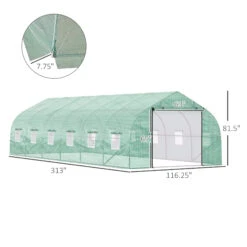 Outsunny 26' X 10' X 7' Walk-In Greenhouse Tunnel, Large Gardening Hot House With 12 Windows, 2 Net Protected Zipper Screen Doors For Backyard, Green 11 Outsunny 26' X 10' X 7' Walk-In Greenhouse Tunnel, Large Gardening Hot House With 12 Windows, 2 Net Protected Zipper Screen Doors For Backyard, Green -Outsunny F06c171867e12fef1