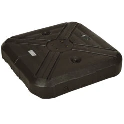 Outsunny Fillable Patio Cantilever Umbrella Base With Wheels, Heavy-duty Offset Umbrella Weights With Easy-Fill Spouts, Steel Cross Base, 430lbs Sand Or 375lbs Water Filled, Coffee