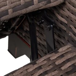 Outsunny Outdoor Recliner Chair With Cushion, Rust-Resistant Aluminum Frames PE Wicker Patio Lounge Chaise Chair With Adjustable Reclining Backrest And Footrest, Pillow, Dark Blue -Outsunny F3i07517ed3570673