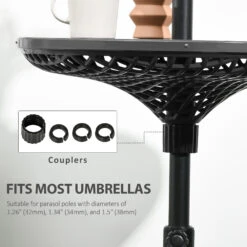 Outsunny 23" Beach Umbrella Table Tray, Instant Portable Beach Tables For Sand, Swimming Pools, Patio, Garden, Deck, Black 12 Outsunny 23" Beach Umbrella Table Tray, Instant Portable Beach Tables For Sand, Swimming Pools, Patio, Garden, Deck, Black -Outsunny F7Ma09186a21fb11a